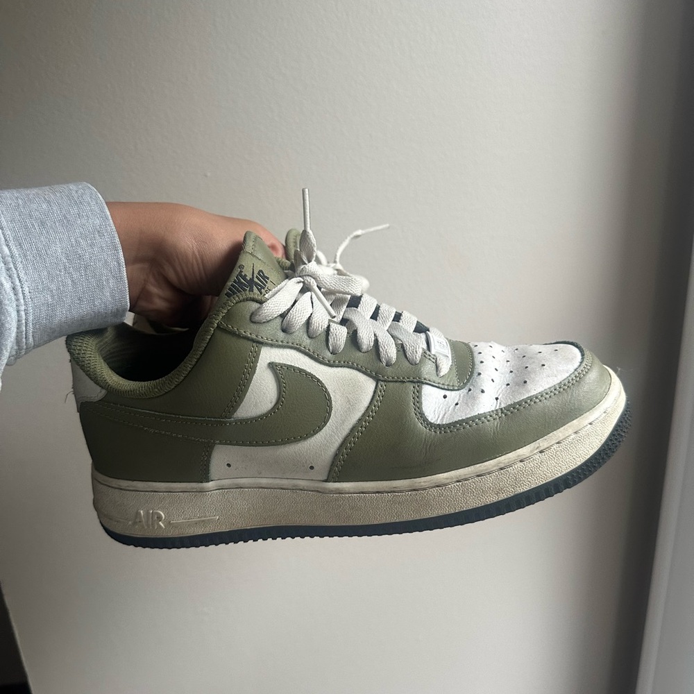 Nike Air Olive and White Sneakers
